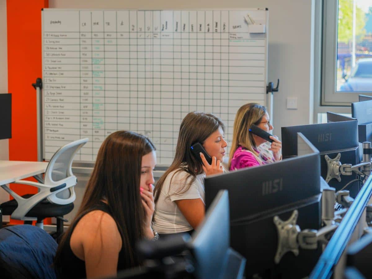 The Webbs team at work in the office